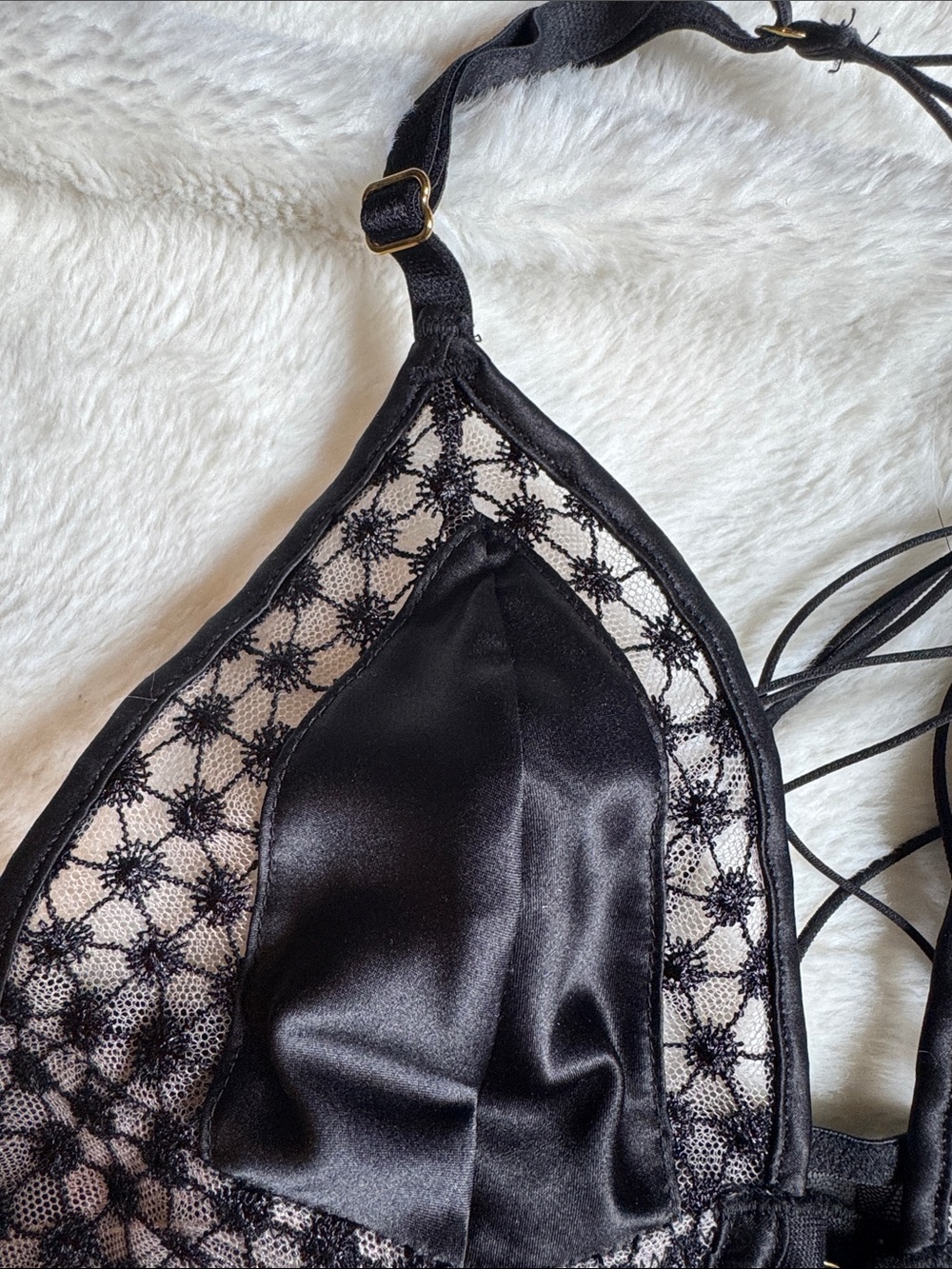 Victoria's Secret Black Strappy Lace Longline Front Clasp Corset Bralette - Picture 5 of 5